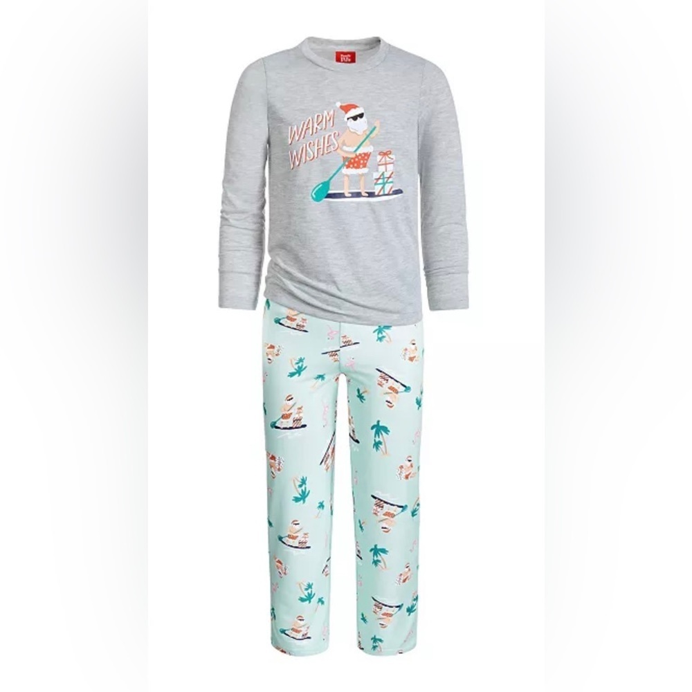 NWT Macys Family Pajamas Matching Kid's Tropical Santa Mix It Family Pajama Set